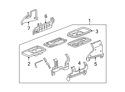 2006 Honda CR-V Center Console Table Assy., L. Center *NH167L* (GRAPHITE BLACK) Diagram for 81590-S9A-A01ZA