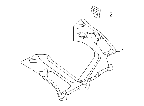 2009 Kia Rondo Interior Trim - Quarter Panels Trim Assembly-Rear Pillar Diagram for 858601D100QW