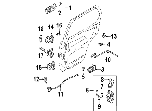 1998 Isuzu Rodeo Front Door Link, Left Rear Door Lock (Gray) Diagram for 8-97157-378-0