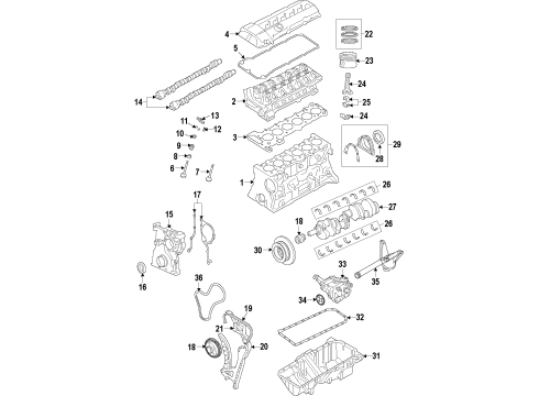 2010 BMW X5 Engine Parts, Mounts, Cylinder Head & Valves, Camshaft & Timing, Variable Valve Timing, Oil Pan, Oil Pump, Balance Shafts, Crankshaft & Bearings, Pistons, Rings & Bearings Timing Chain Tensioner Diagram for 13527787299