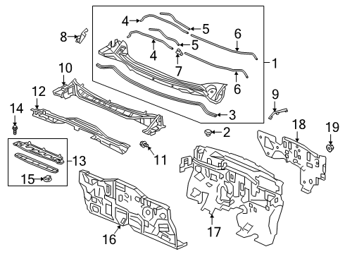 2020 Honda Clarity Cowl Seal Rub, RR. Hood Diagram for 74143-TRT-A01