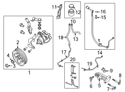 2016 Nissan NV3500 P/S Pump & Hoses, Steering Gear & Linkage Pulley-Power Steering Pump Diagram for 49132-1BY0A