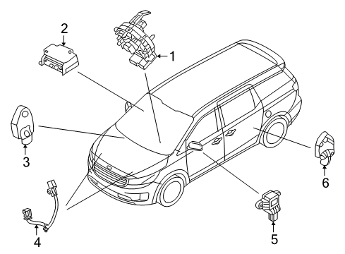2020 Kia Sedona Air Bag Components Front Right Sab Module Assembly Diagram for 88920A9500