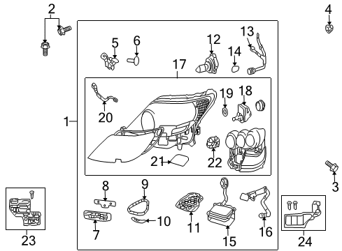 2009 Lexus LS600h Headlamp Washers/Wipers Computer Sub-Assy, Headlamp Light Control Diagram for 81107-50380