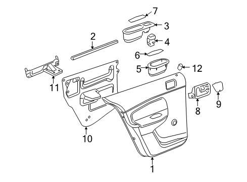 2008 Chevrolet Cobalt Interior Trim - Rear Door Bezel Asm-Rear Side Door Inside Handle *Very Dark Gray Diagram for 22722762