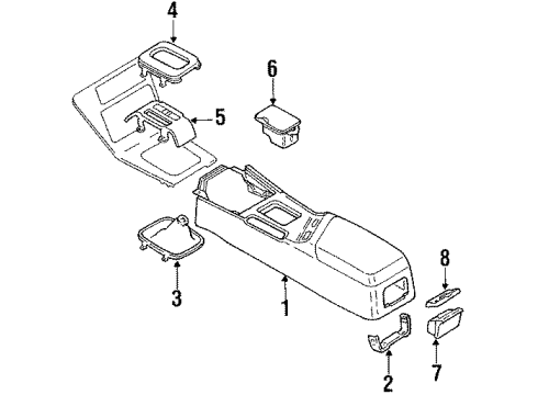 1994 Nissan 240SX Center Console Boot-Console Diagram for 96935-40F10