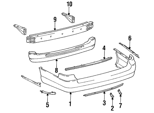 1995 Toyota Camry Rear Bumper Bumper Cover Diagram for 52159-06900