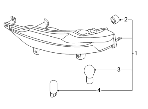 2022 Hyundai Tucson Backup & Tail Lamps LAMP ASSY-SIDE T/SIG & REAR, RH Diagram for 92406-N9000