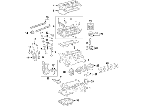 2014 Kia Forte Koup Engine Parts, Mounts, Cylinder Head & Valves, Camshaft & Timing, Oil Pan, Oil Pump, Crankshaft & Bearings, Pistons, Rings & Bearings, Variable Valve Timing Bearing Pair Set-Connecting Rod Diagram for 230602B721