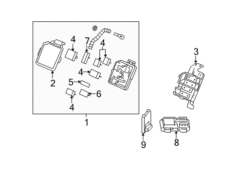 2006 Chevrolet Monte Carlo Electrical Components Junction Block Bracket Diagram for 22862306