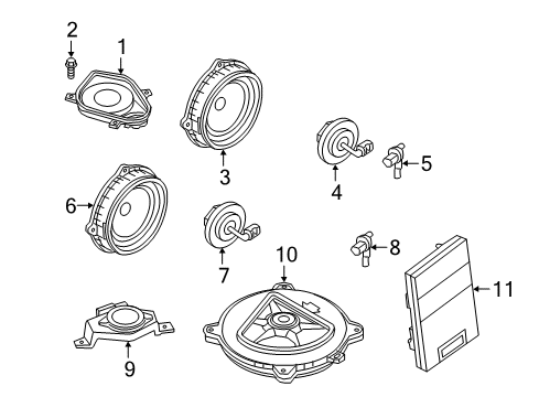 2018 Genesis G90 Sound System Tweeter Speaker Assembly, Right Diagram for 96316-D2500