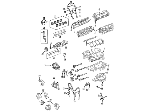 2008 Lexus GX470 Engine Parts, Mounts, Cylinder Head & Valves, Camshaft & Timing, Oil Cooler, Oil Pan, Oil Pump, Crankshaft & Bearings, Pistons, Rings & Bearings Piston Sub-Assy, W/Pin Diagram for 13101-50081-03