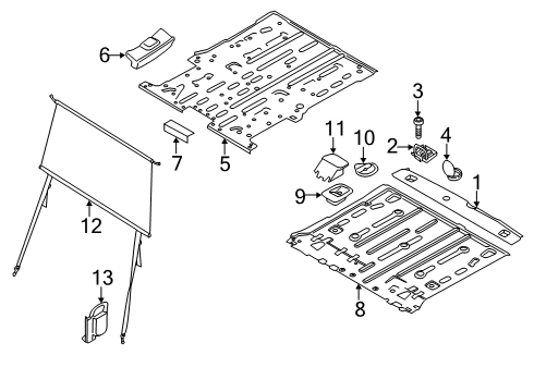 2022 Ford Transit Connect Interior Trim - Rear Body Carpet Diagram for KT1Z-5413046-CA