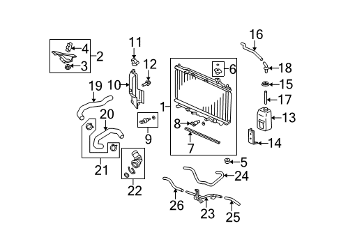 2010 Acura TSX Powertrain Control Bracket, Driver Side Radiator Mounting (Upper) Diagram for 74176-TL1-G00