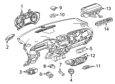 2016 Chevrolet Malibu Cluster & Switches, Instrument Panel Cluster Assembly Diagram for 84057461