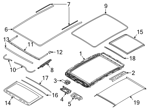2019 BMW X5 Sunroof Drive Unit For Sunroof Diagram for 67617490936