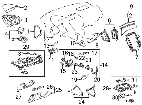 2013 Cadillac SRX Cluster & Switches, Instrument Panel Trunk Lamp Diagram for 13503059