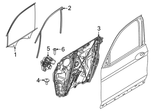 2020 BMW X6 Front Door WINDOW GUIDE, LEFT FRONT DOO Diagram for 51337437771