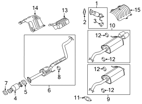2012 Hyundai Elantra Exhaust Components Pipe Assembly-Front Diagram for 28610-2H300