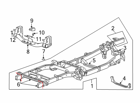 2003 Dodge Ram 1500 Frame & Components Bolt-HEXAGON Head Diagram for 6505961AA