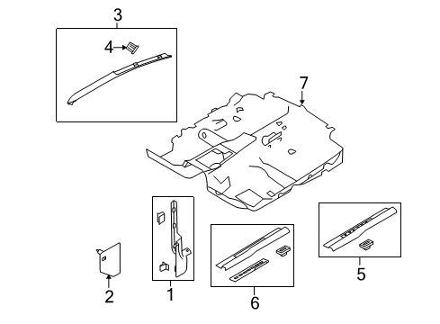 2012 Ford Mustang Interior Trim - Pillars, Rocker & Floor Windshield Pillar Trim Diagram for AR3Z-7603598-AA