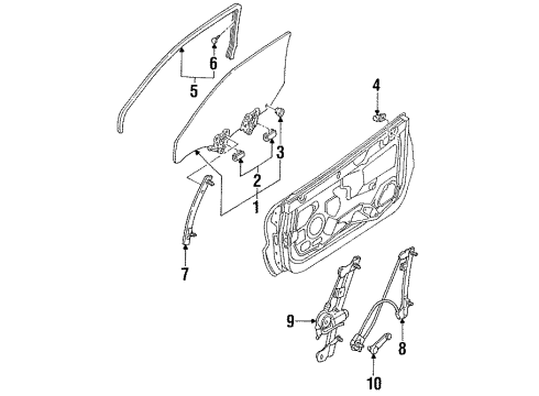 1995 Ford Probe Door & Components Upper Seal Diagram for F42Z-6120556-B
