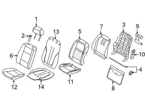 2017 BMW X6 Heated Seats Padded Section, Basic Seat, Right Diagram for 52107386373