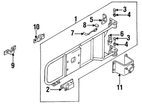 1987 Nissan Pathfinder Carrier & Components - Spare Tire Bush-Hinge Diagram for E7247-41G60