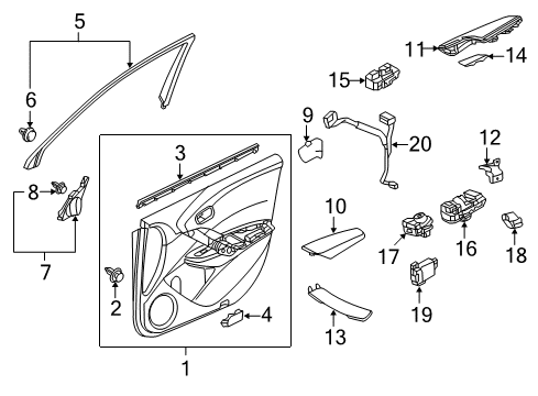 2018 Acura RDX Power Seats Base, Left Front Door (Sandstorm) Diagram for 83553-TX4-A02ZA