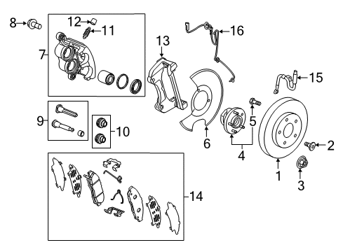2019 Buick Enclave Front Brakes Wheel Stud Diagram for 12451948