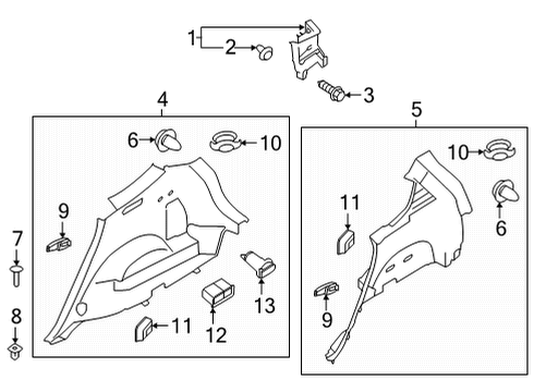 2022 Hyundai Santa Fe Interior Trim - Quarter Panels TRIM ASSY-RR PILLAR LH Diagram for 85850-S1100-SST