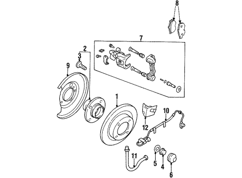 1997 Nissan Sentra Anti-Lock Brakes Rotor-Disc Brake, Rear Axle Diagram for 43206-58Y01