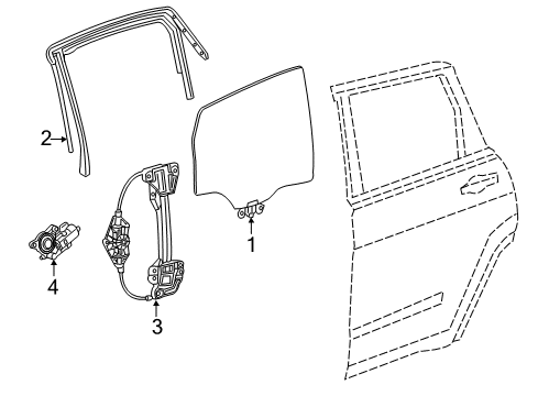 2015 Chrysler 200 Rear Door WEATHERSTRIP-Rear Door Flush Glass Diagram for 68144964AE