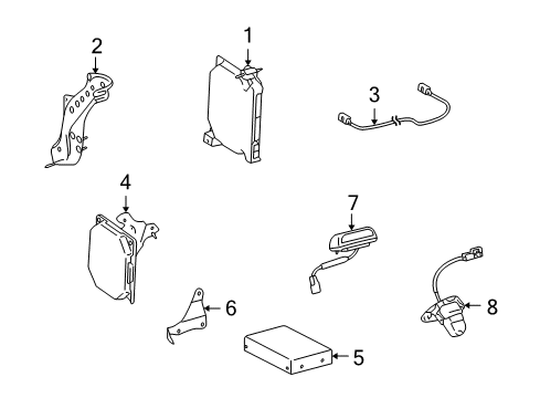 2012 Lexus LS600h Parking Aid Driver Monitor Computer Assembly Diagram for 86470-50030