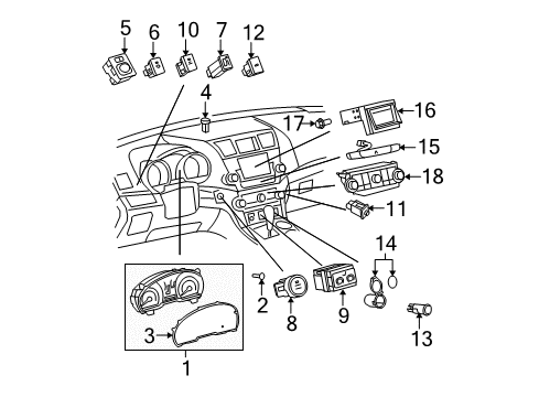 2008 Toyota Highlander Cluster & Switches, Instrument Panel Speedometer Cluster Diagram for 83800-48A20