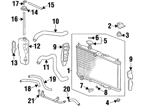1999 Acura CL Radiator & Components Tank, Reserve Diagram for 19101-P8A-A00