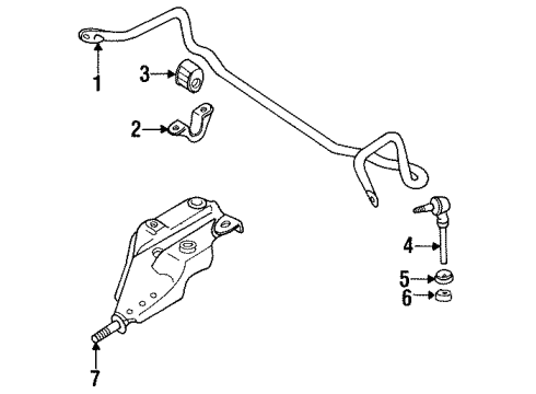 1996 Nissan Quest Stabilizer Bar & Components - Front Clamp-Stabilizer Diagram for 54614-0B000