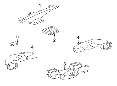 2002 Toyota MR2 Spyder Ducts Outlet Duct Diagram for 55843-17050