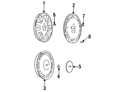 1999 Chevrolet Monte Carlo Wheel Covers & Trim HUB CAP Assembly (W/Red Bow-Tie) Diagram for 9593410