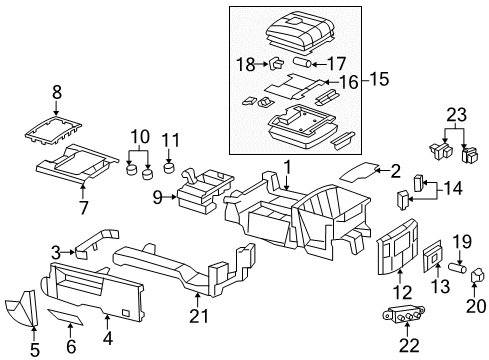 2013 Ram 1500 Center Console Shifter-Transmission Diagram for 5MD141U7AB