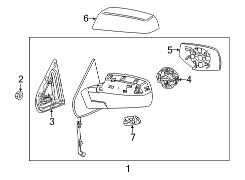 2015 GMC Sierra 2500 HD Mirrors Mirror Cover Diagram for 22889520