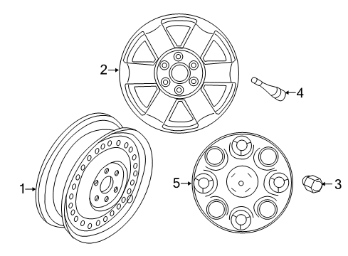 2017 Nissan NV1500 Wheels, Covers & Trim Spare Tire Wheel Assembly Diagram for 40300-1PA7A