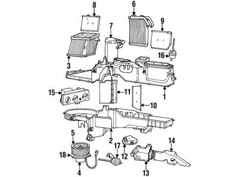 1993 Jeep Grand Cherokee A/C & Heater Control Units Control A-Assembly - Climate-HTR Diagram for 55035965