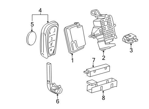 2017 Chevrolet Camaro Keyless Entry Components Mount Bracket Diagram for 84186601