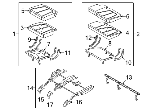 2022 Hyundai Palisade Third Row Seats Frame Assembly-3RD Seat CUSH, LH Diagram for 89A11-S8500