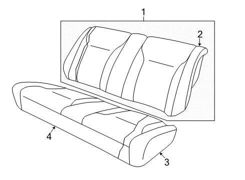 2005 Chrysler Sebring Rear Seat Components Rear Seat Cushion Diagram for ZF181L2AA