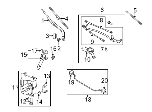 2009 Nissan 370Z Wiper & Washer Components Windshield Wiper Blade Assist Refill Diagram for 28895-JF01A