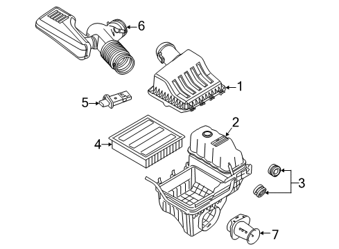 2009 Ford F-150 Powertrain Control Air Inlet Assembly Diagram for 9L3Z-9B659-C