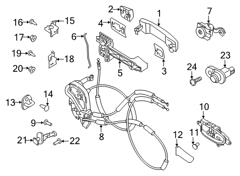 2019 Nissan Titan XD Switches Outside Door Handle Diagram for 80640-EZ00A