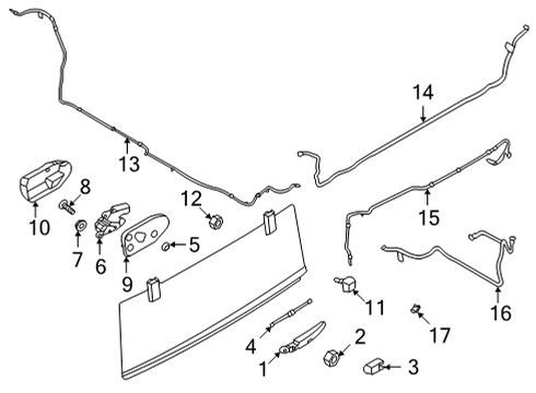 2021 Ford Bronco Wipers Washer Nozzle Nut Diagram for -W790541-S900